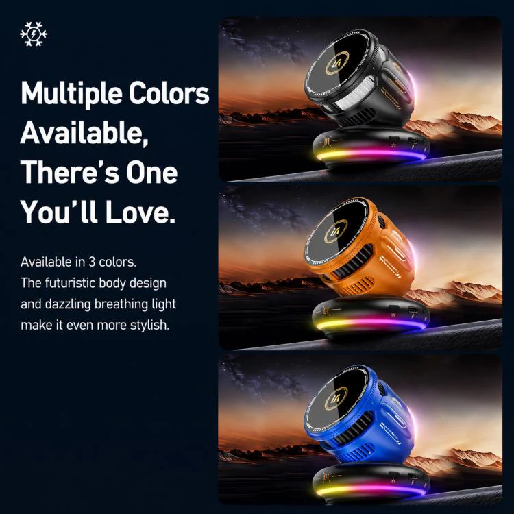 D3 15W Ice Magnetic Cooling RGB Car Mount Wireless Charging Phone Holder(Blue) - Image 15