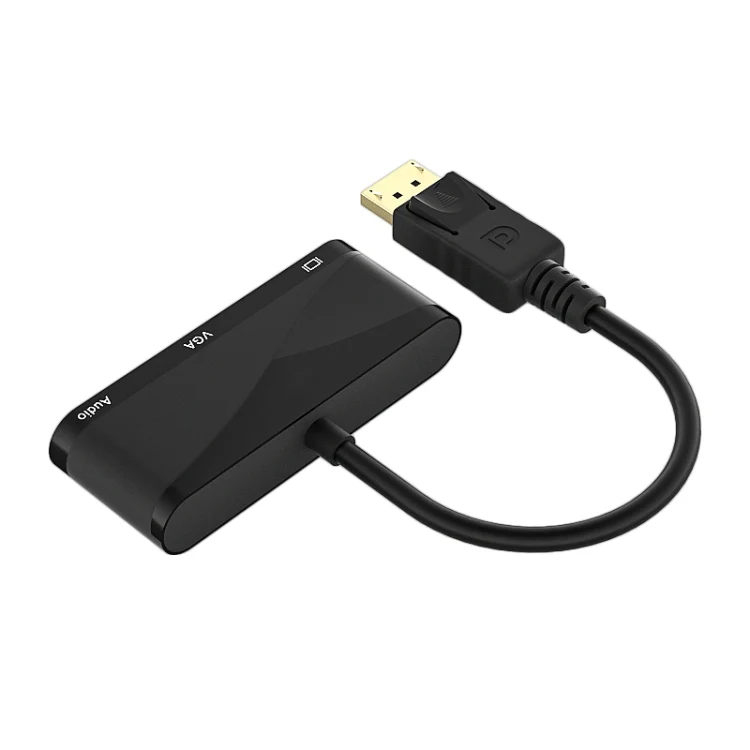 D45 3 in 1 DP to HDMI + VGA + 3.5 Audio Converter Cable(Black) - Image 3