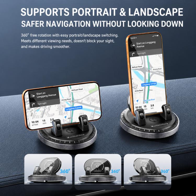 D5 Vacuum Suction Rotating Base Car Center Console Phone Mount(Black) - Image 8