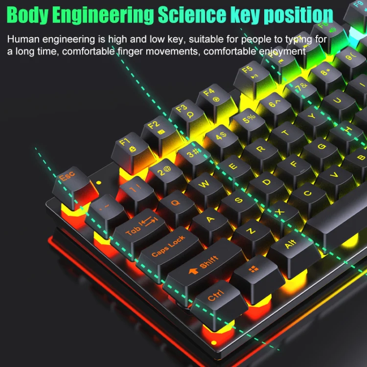 D500 RGB Brilliant Backlight Mouse and Keyboard Set (Black White) - Image 3