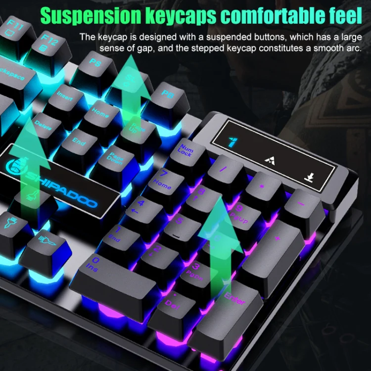 D500 RGB Brilliant Backlight Mouse and Keyboard Set (Black White) - Image 6