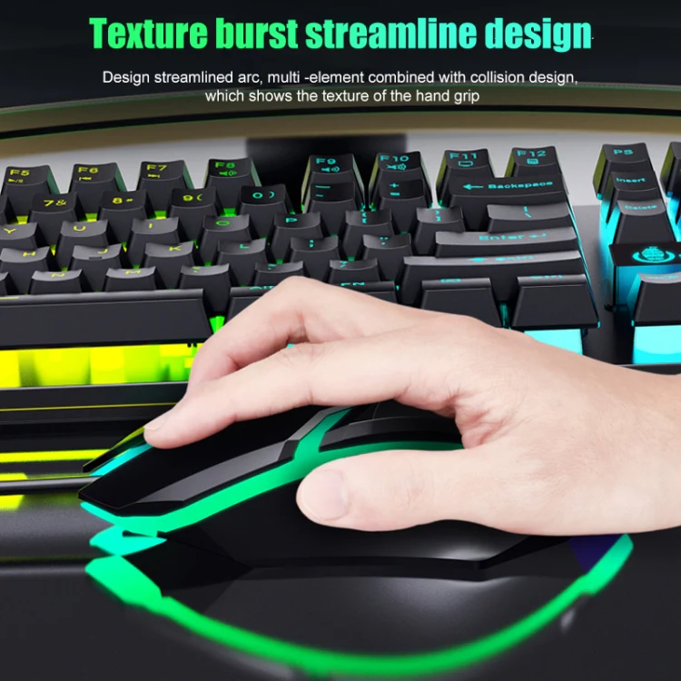 D500 RGB Brilliant Backlight Mouse and Keyboard Set (Black White) - Image 8