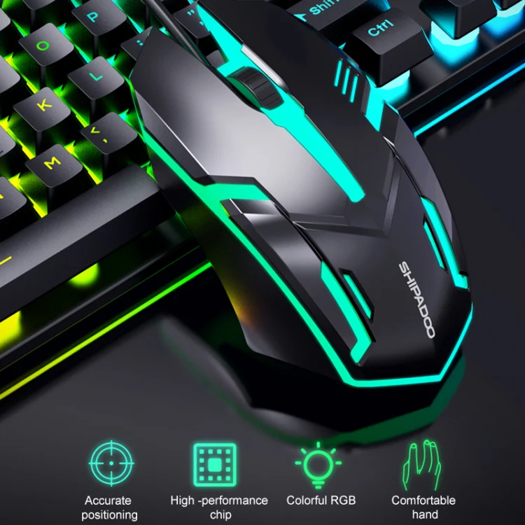 D500 RGB Brilliant Backlight Word ThroughKeyboard and Mouse Set - Image 7
