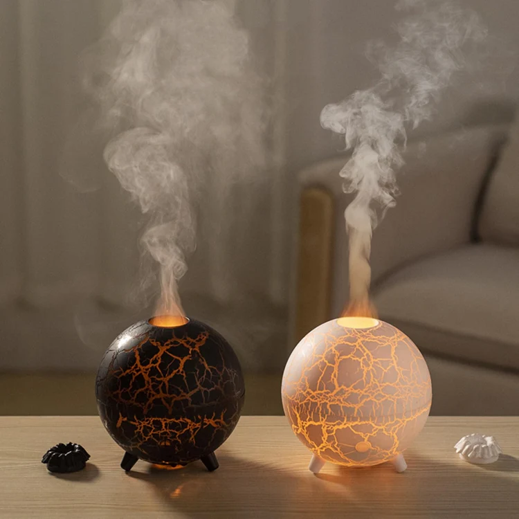 D612 USB Plug-in Colorful Gradient Atmosphere Light Flame Crack Aromatherapy Humidifier(Black) - Image 10
