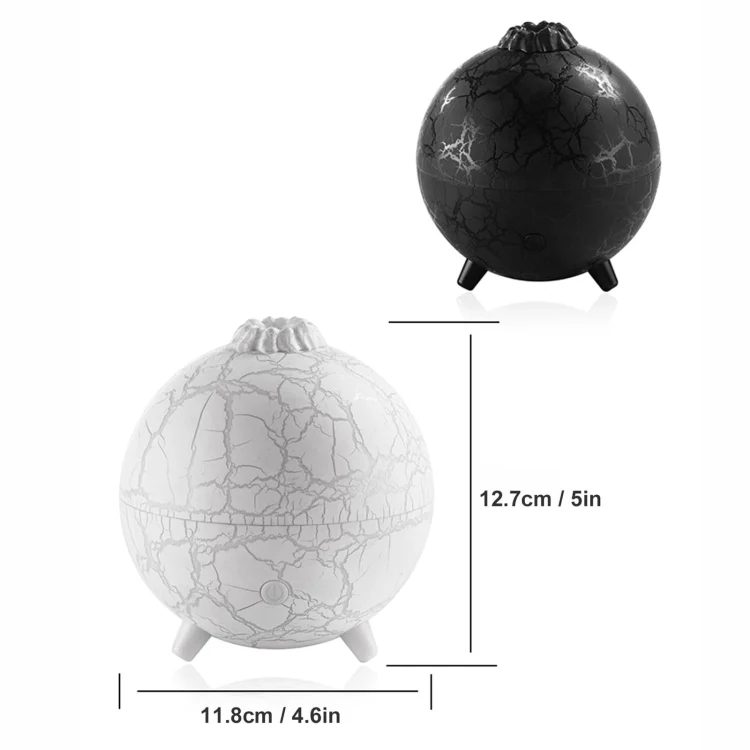D612 USB Plug-in Colorful Gradient Atmosphere Light Flame Crack Aromatherapy Humidifier(Black) - Image 2