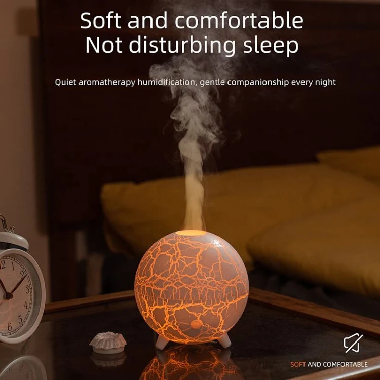 D612 USB Plug-in Colorful Gradient Atmosphere Light Flame Crack Aromatherapy Humidifier(White) - Image 8