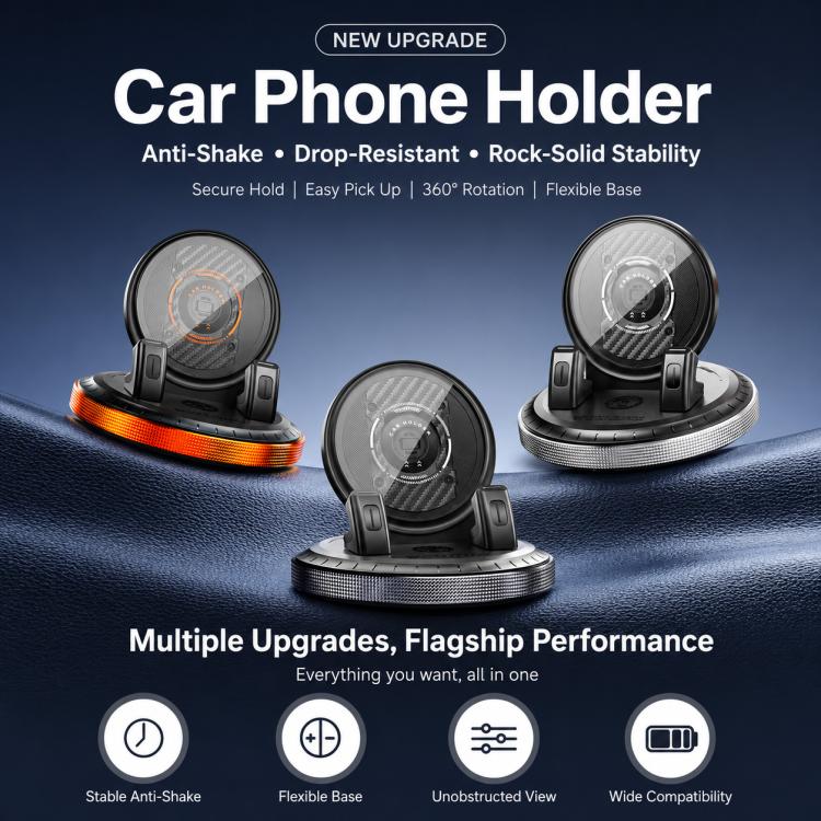 D7 Self-adhesive Rotating Base Car Center Console Phone Mount(Black) - Image 2