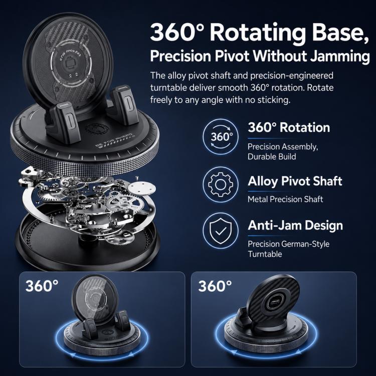D7 Self-adhesive Rotating Base Car Center Console Phone Mount(Black) - Image 6