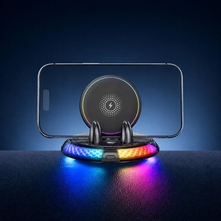 D9 Self-adhesive Rotating Base Car Wireless Charging Phone Holder(Black)