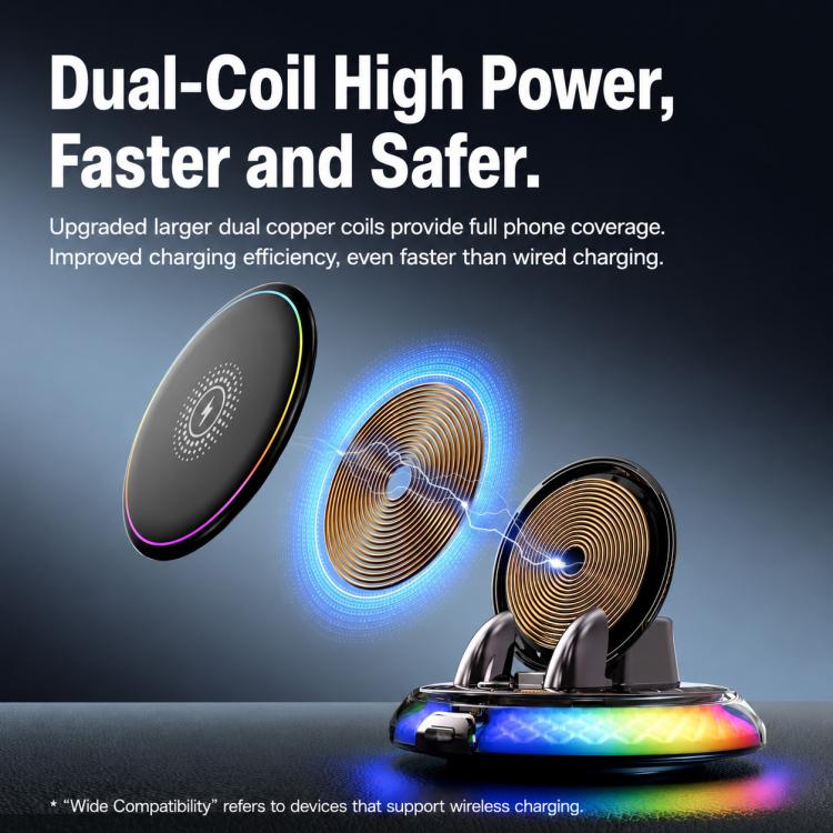 D9 Self-adhesive Rotating Base Car Wireless Charging Phone Holder(Black) - Image 7