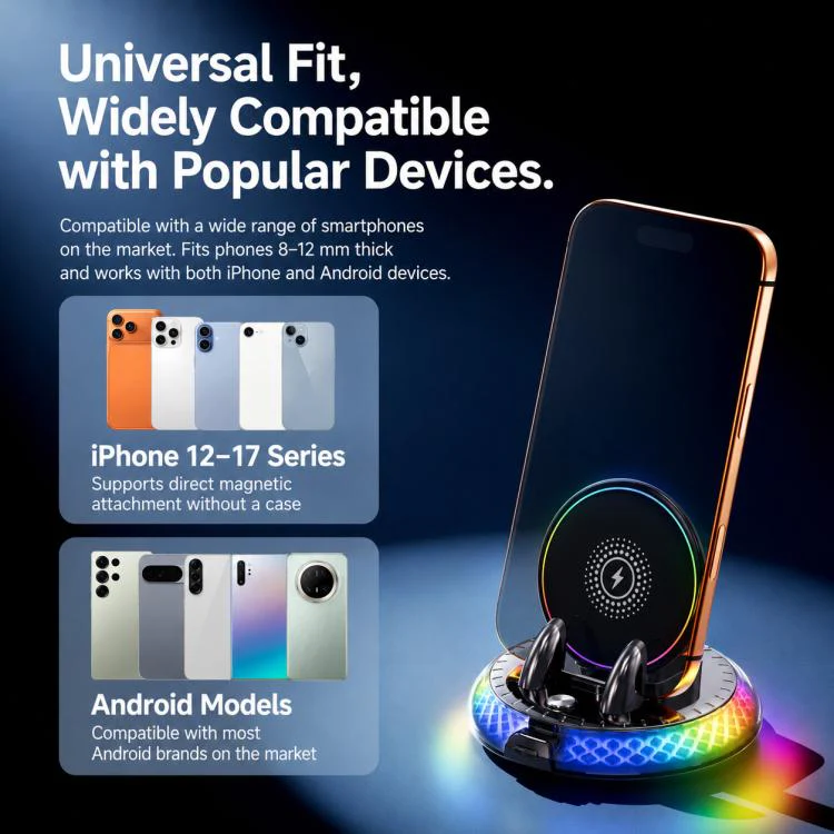 D9 Self-adhesive Rotating Base Car Wireless Charging Phone Holder(Pink) - Image 11