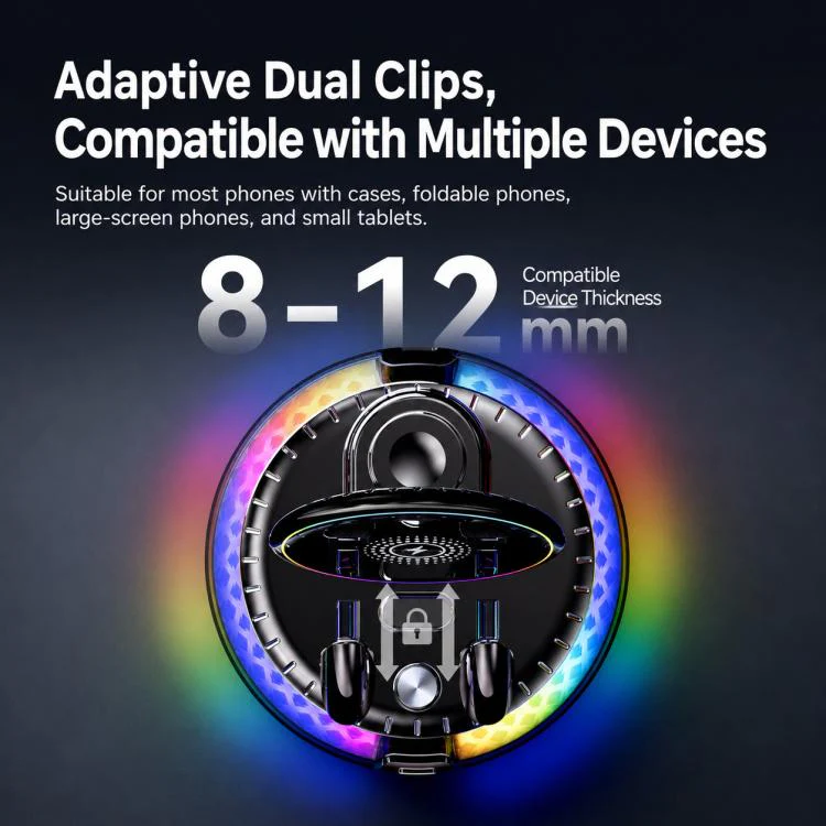 D9 Self-adhesive Rotating Base Car Wireless Charging Phone Holder(Pink) - Image 9