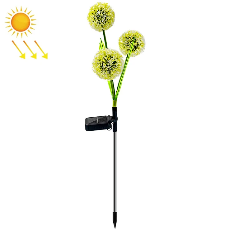 Dandelion Lawn Ground Plug Light Decoration Outdoor Solar LED Garden Lights, Model: 3 Head