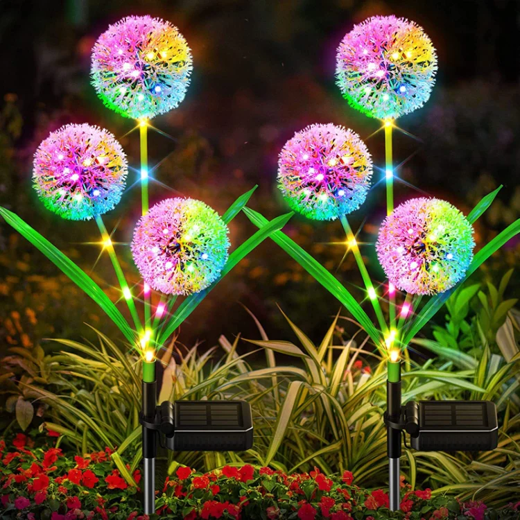 Dandelion Lawn Ground Plug Light Decoration Outdoor Solar LED Garden Lights, Model: 3 Head - Image 7