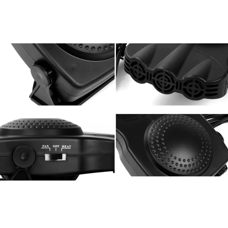 DC 12V 150W Cold and Warm Dual Use Three Outlet Car Auto Electronic Heater Fan Windshield Defroster Demister(Black) - Image 3