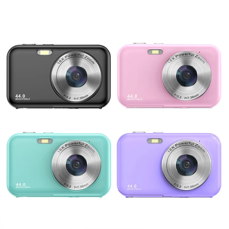 DC406L 2.4-Inch 1080P Mini HD 16X Zoom Digital Camera Home Children Camera AU Plug(Purple) - Image 2