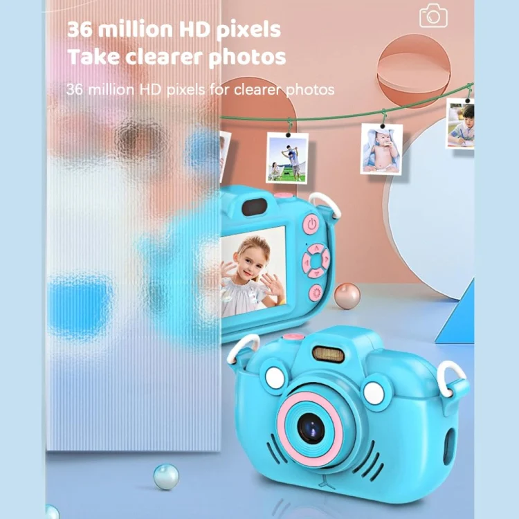 DC502 2.4-Inch 16X Zoom 2.7K Video Recording Children Digital Camera, Color: Blue + 32G(EU Plug) - Image 5