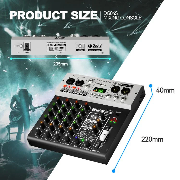 DEBRA DG04S 24bit/192kHz 4-Channels Mixer Sound Card(AU Plug) - Image 8