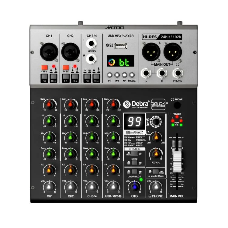 DEBRA DG04S 24bit/192kHz 4-Channels Mixer Sound Card(EU Plug)
