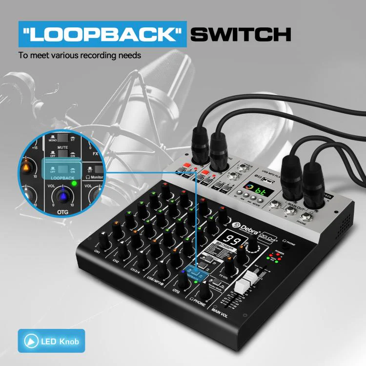 DEBRA DG04S 24bit/192kHz 4-Channels Mixer Sound Card(EU Plug) - Image 7