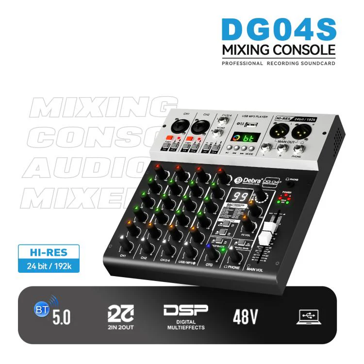 DEBRA DG04S 24bit/192kHz 4-Channels Mixer Sound Card(US Plug) - Image 2
