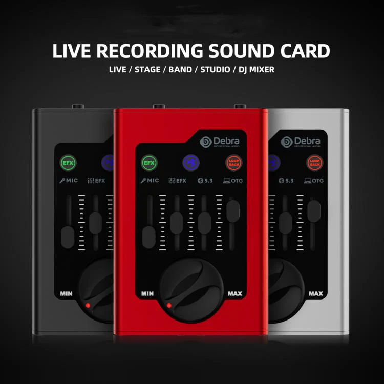 DEBRA GBA Live Recording Mini Sound Card(Red) - Image 3
