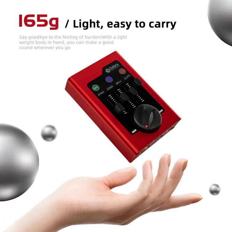 DEBRA GBA Live Recording Mini Sound Card(Red) - Image 8