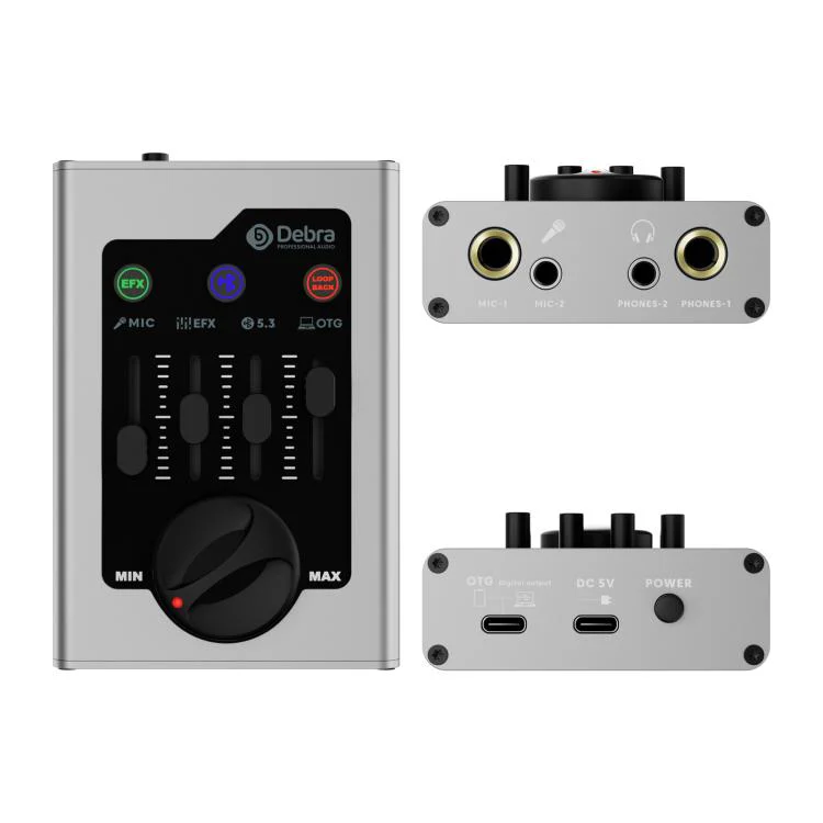 DEBRA GBA Live Recording Mini Sound Card(Silver) - Image 2