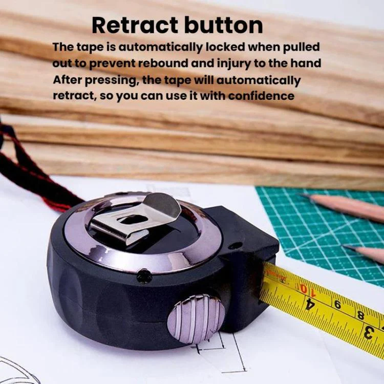 Deli 79551 5m x 19mm Self-Locking Steel Tape Measure TPR Covered Measuring Ruler - Image 5