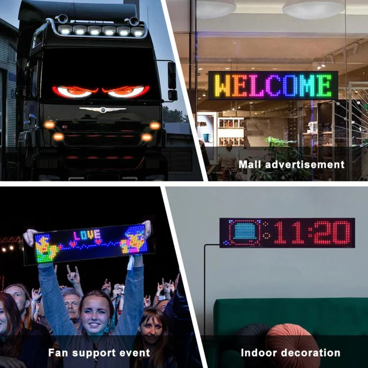 Demon Eye Car Ultra-Thin Waterproof LED Flexible Matrix Display Screen 2pcs 16 x 32 USB set - Image 11