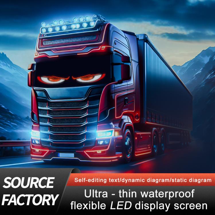 Demon Eye Car Ultra-Thin Waterproof LED Flexible Matrix Display Screen 2pcs 16 x 32 USB set - Image 9