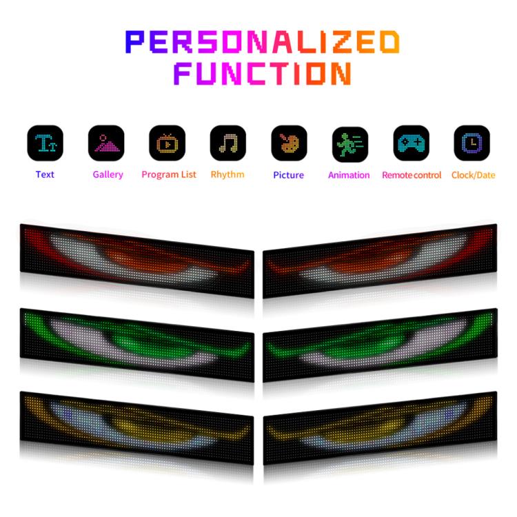 Demon Eye Car Ultra-Thin Waterproof LED Flexible Matrix Display Screen 2pcs 16 x 96 USB set - Image 3