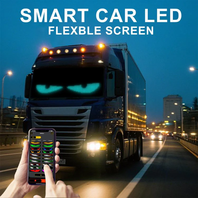 Demon Eye Car Ultra-Thin Waterproof LED Flexible Matrix Display Screen 2pcs 16 x 96 USB set - Image 6