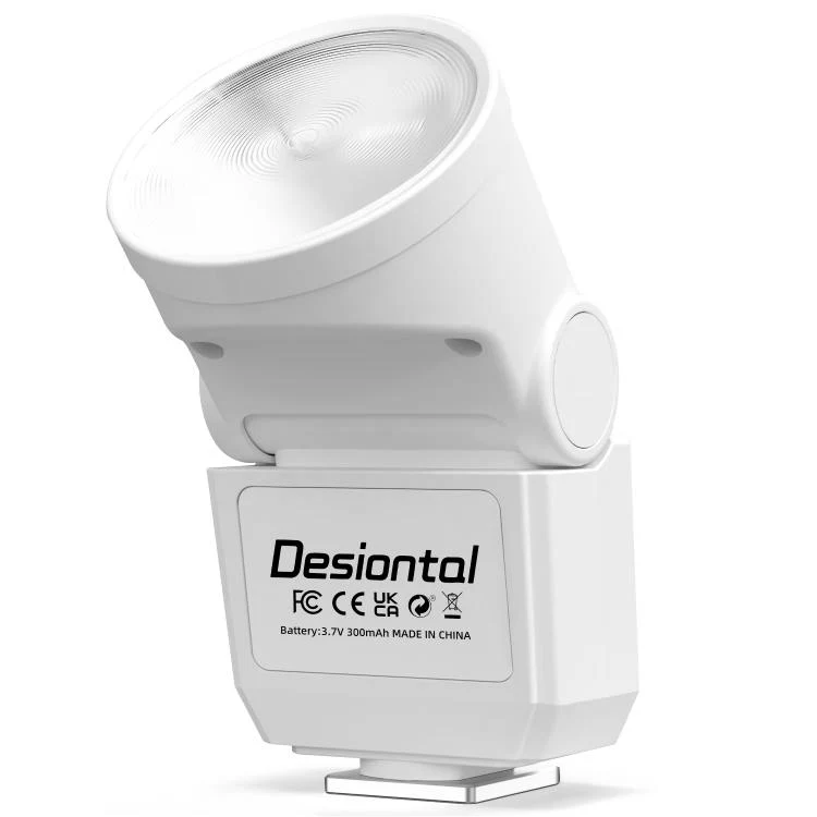 Desiontal F02 Mini On-Camera Flash Light Speedlite for Mirrorless Cameras (White)