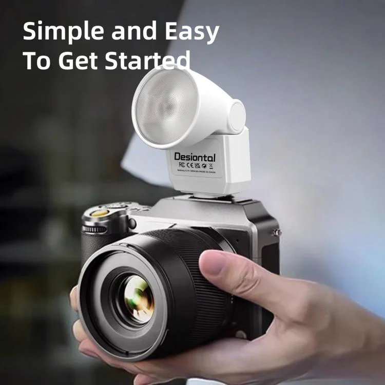 Desiontal F02 Mini On-Camera Flash Light Speedlite for Mirrorless Cameras (White) - Image 2