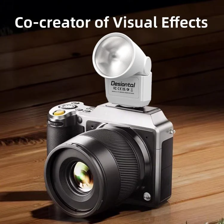 Desiontal F02 Mini On-Camera Flash Light Speedlite for Mirrorless Cameras (White) - Image 3