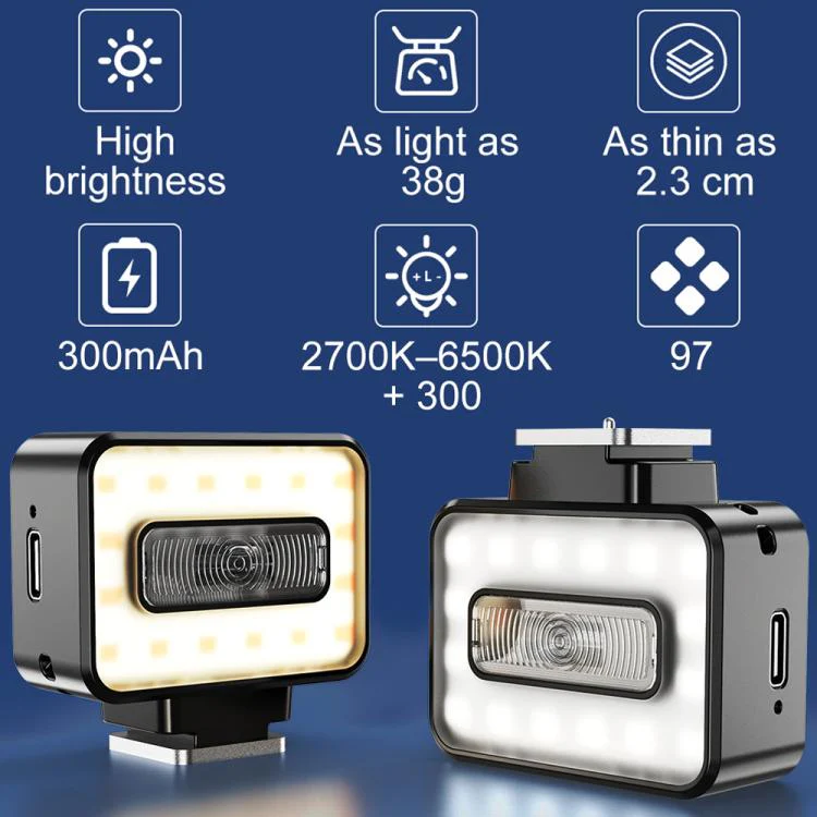 Desiontal F03 Mini On-Camera Flash Light Speedlite for Mirrorless Cameras (Black) - Image 3