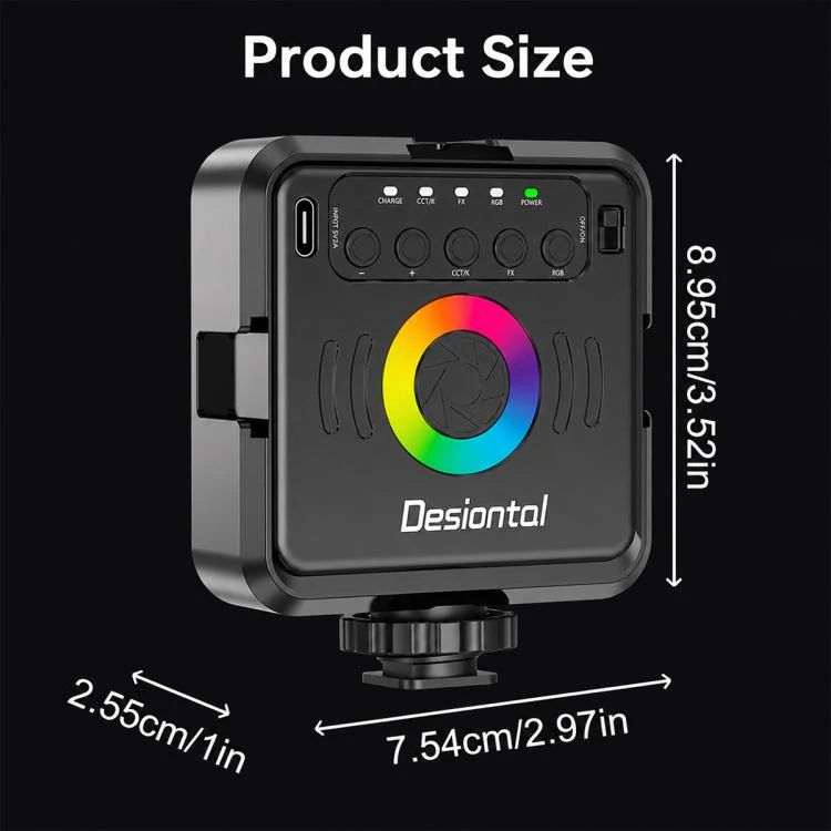 Desiontal iReal-X2 Portable RGB Photography Light (White) - Image 15