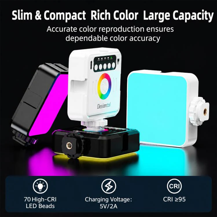 Desiontal iReal-X2 Portable RGB Photography Light (White) - Image 5