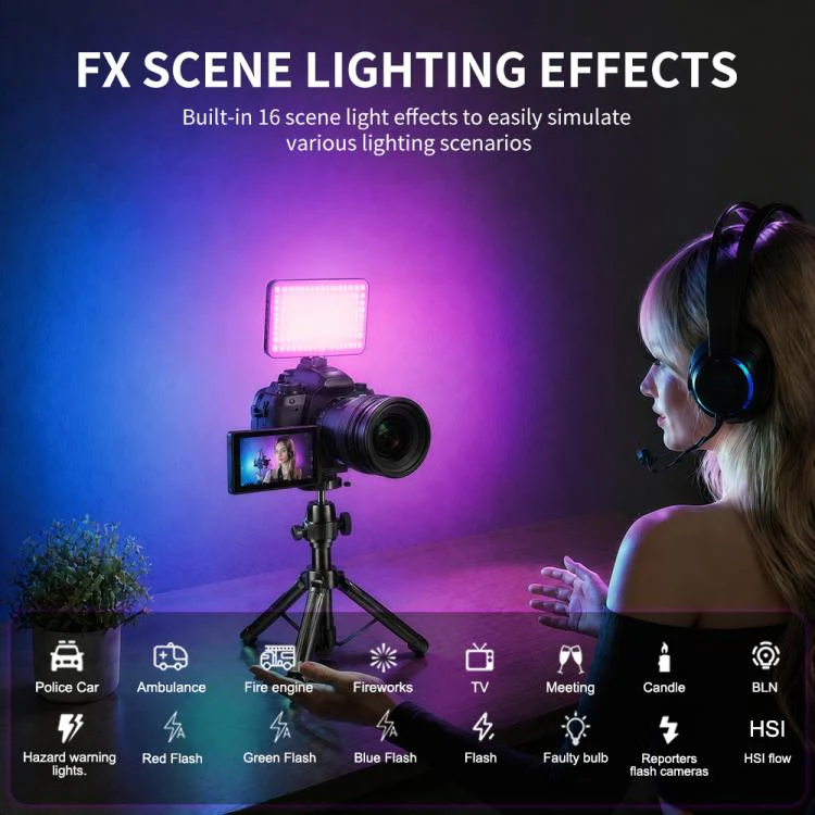 Desiontal iReal-X3 Slim RGB Fill Light 2500K-9000K Pocket LED Video Light (White) - Image 12