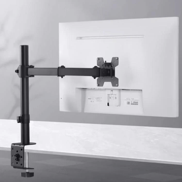 Desk Clamp Monitor Stand with Telescopic Arm, 40cm Height-Adjustable Pole Mount for Computer Screens(Black) - Image 8