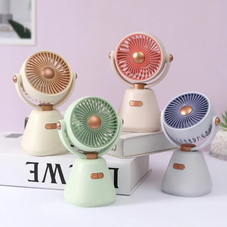 Desktop 100-speed Mini Student Bedroom Fan Portable USB Rechargeable Desktop Small Fan(Beige) - Image 2