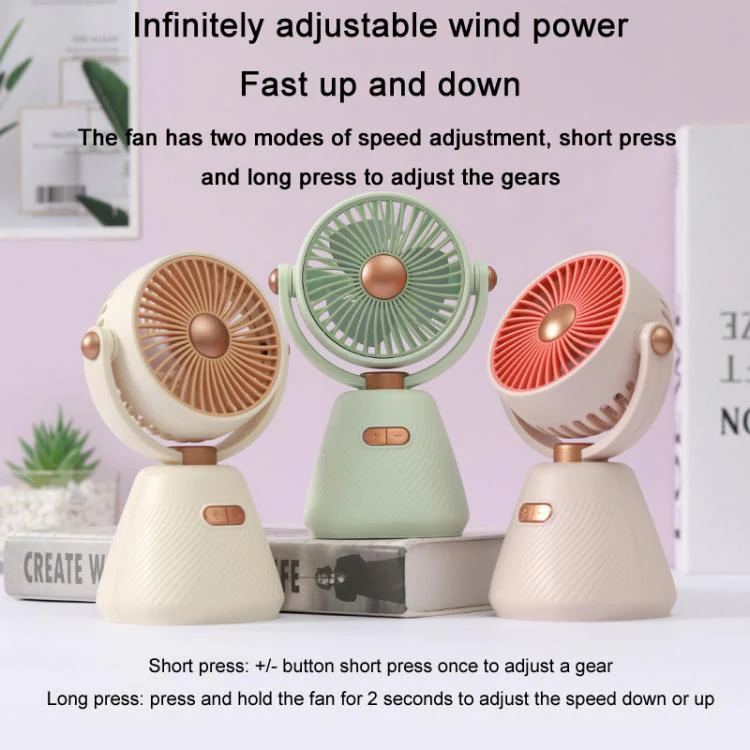 Desktop 100-speed Mini Student Bedroom Fan Portable USB Rechargeable Desktop Small Fan(Purple) - Image 6
