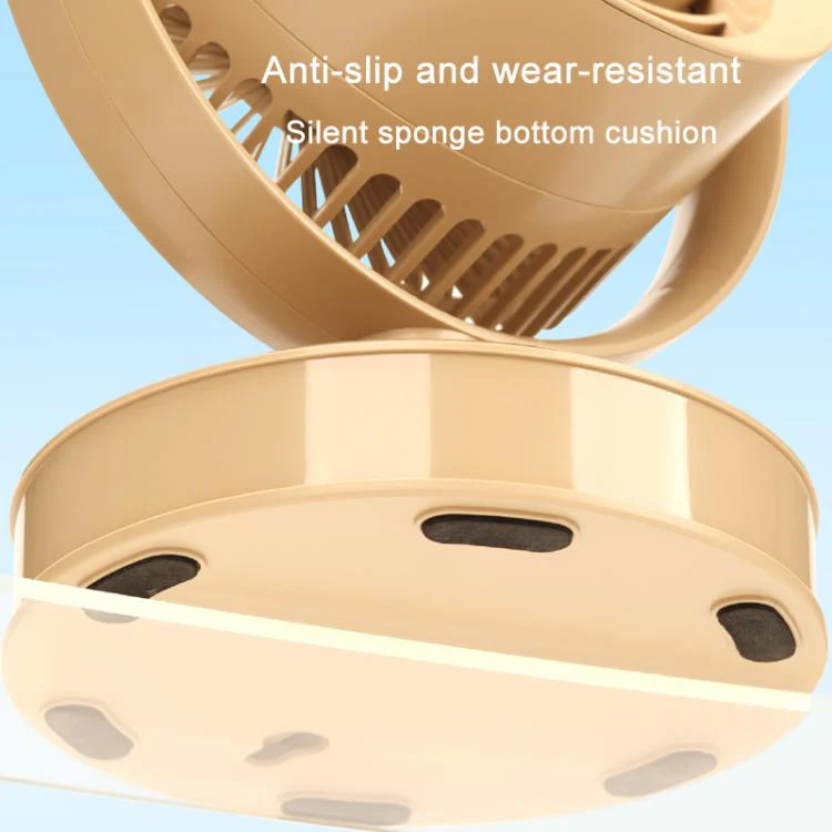 Desktop Fan Outdoor Student Office Portable Rechargeable USB Tabletop Small Fan, Color: With Light (Khaki) - Image 10