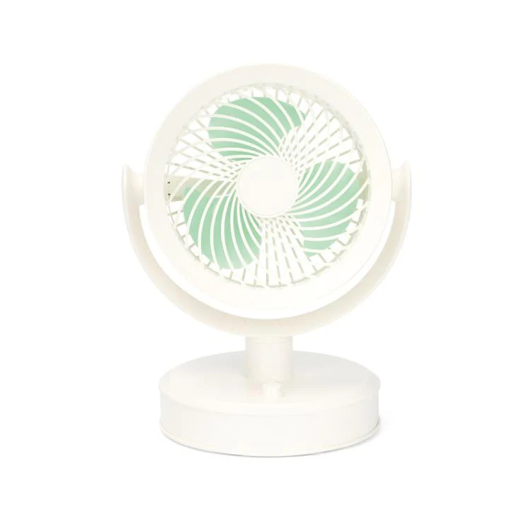 Desktop Fan Outdoor Student Office Portable Rechargeable USB Tabletop Small Fan, Color: Without Light (White)