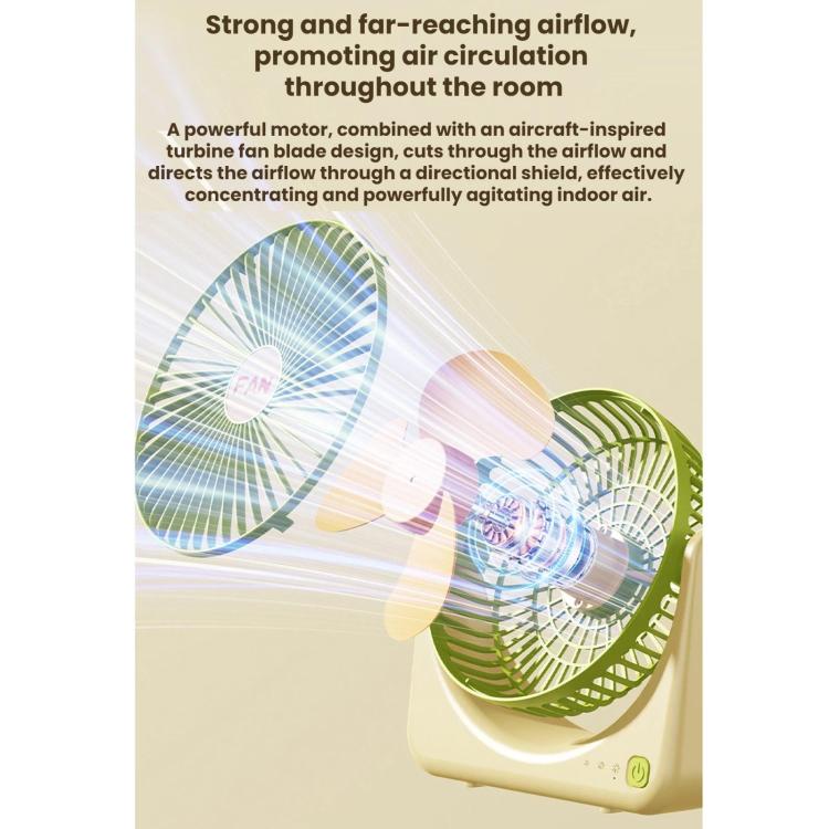 Desktop Mini USB Rechargeable Portable Fan(Beige Green) - Image 5