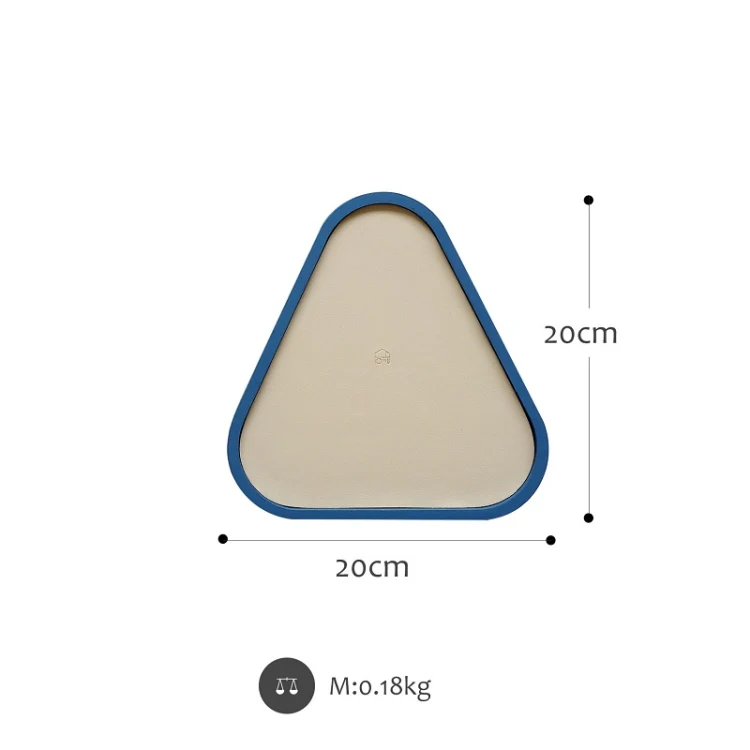 Desktop Shallow Storage Tray Sundries Tray Jewelry Display Tray , Triangle (Green Lotus) - Image 2