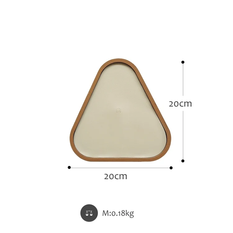 Desktop Shallow Storage Tray Sundries Tray Jewelry Display Tray , Triangle (Warm Brown) - Image 2