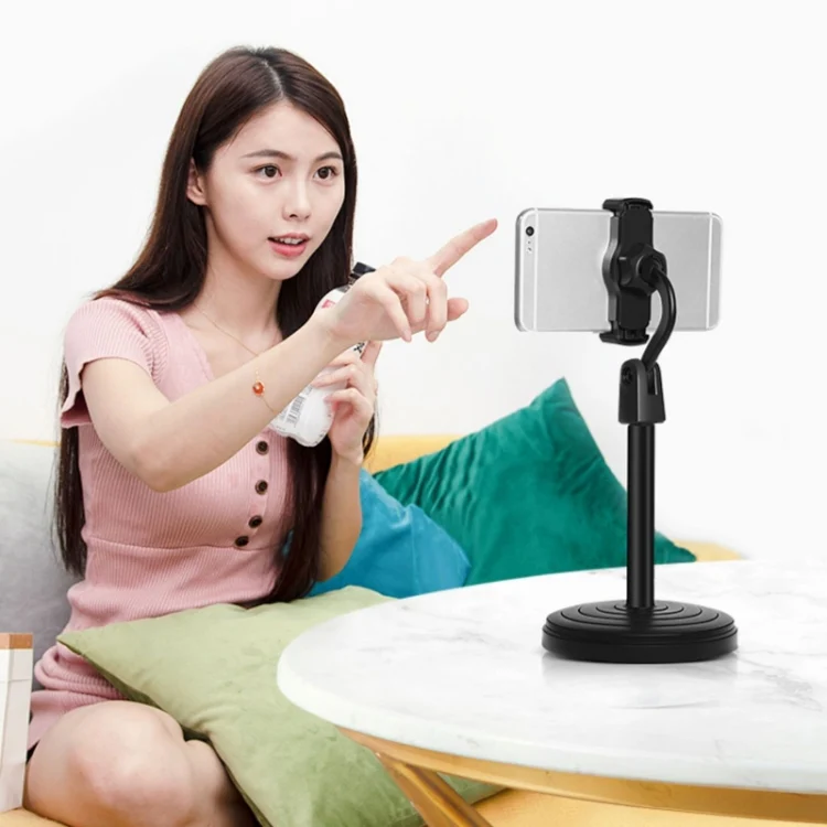 Desktop Stand Mobile Phone Tablet Live Broadcast Stand Telescopic Disc Stand(Pink) - Image 6