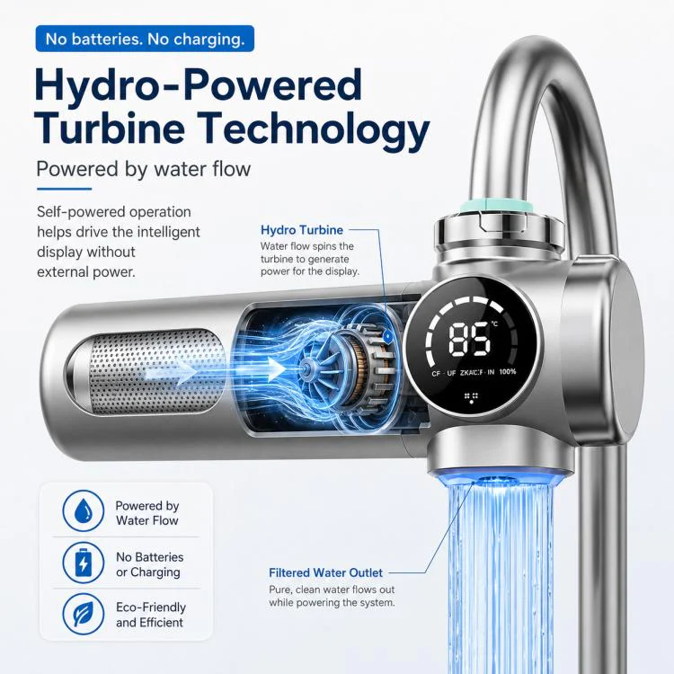 Detachable Washable Smart Water Purifier Faucet with Filter Cartridge, Style:1 Device + 1 Chip - Image 5